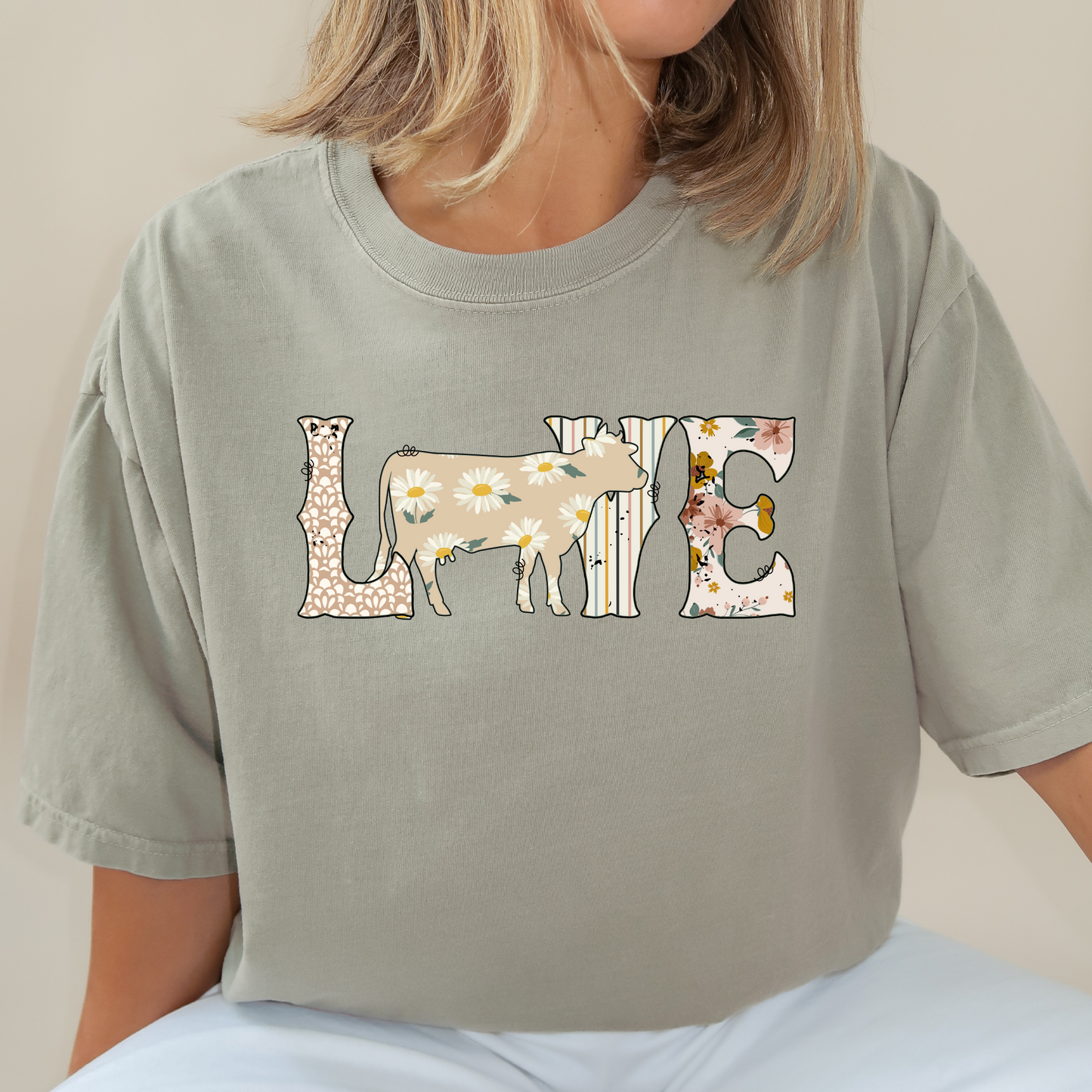 Cow Love | Comfort Colors Ring-Spun Cotton | He Found Me | Christian Bible Verse Tee