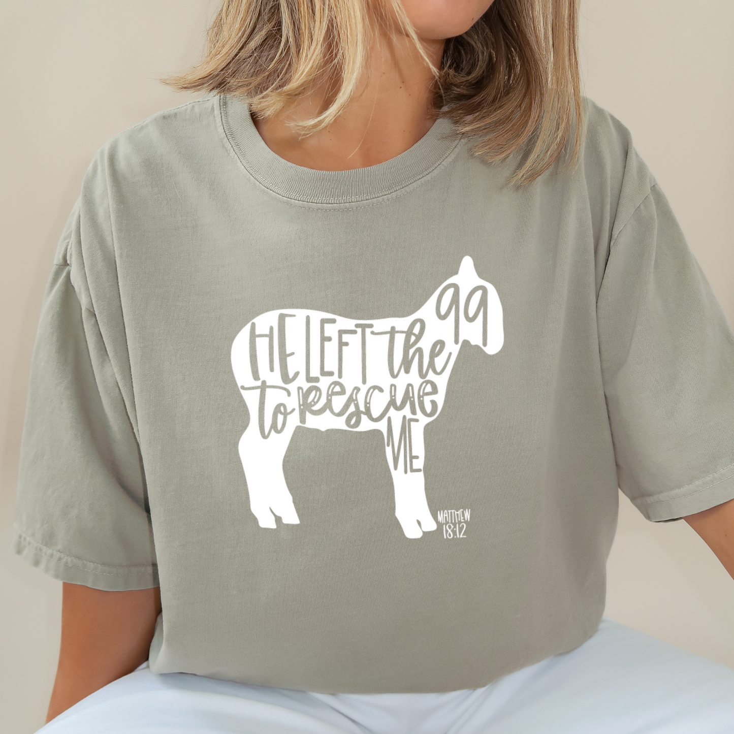 He Left The 99 | Comfort Colors Ring-Spun Cotton | He Found Me | Christian Bible Verse Tee