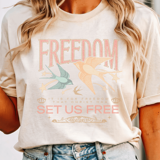 Freedom | Comfort Colors Ring-Spun Cotton | He Found Me | Christian Bible Verse Tee - He Found Me