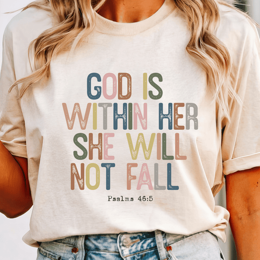 God Is Within Her | Comfort Colors Ring-Spun Cotton | He Found Me | Christian Bible Verse Tee - He Found Me