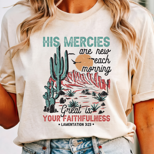 His Mercies Are New | Comfort Colors Ring-Spun Cotton | He Found Me | Christian Bible Verse Tee