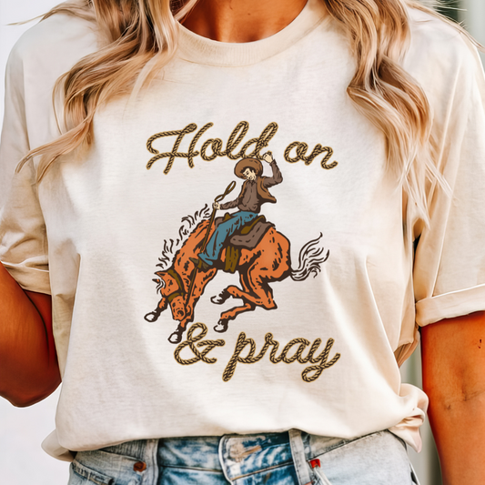 Hold On & Pray | Comfort Colors Ring-Spun Cotton | He Found Me | Christian Bible Verse Tee
