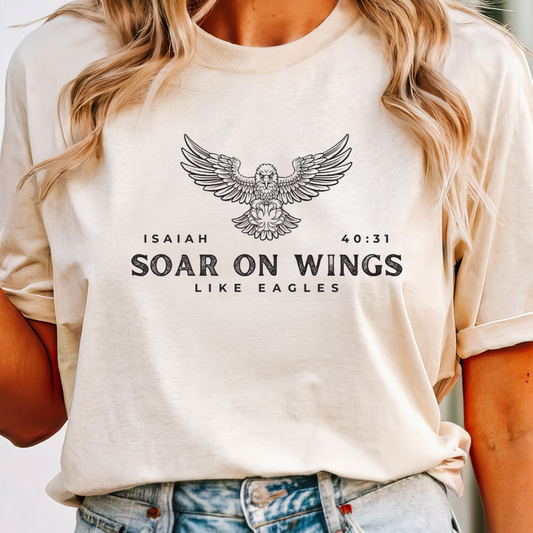 Soar On Wings | Comfort Colors Ring-Spun Cotton | He Found Me | Christian Bible Verse Tee