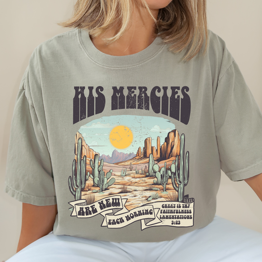 His Mercies Are New | Comfort Colors Ring-Spun Cotton | He Found Me | Christian Bible Verse Tee