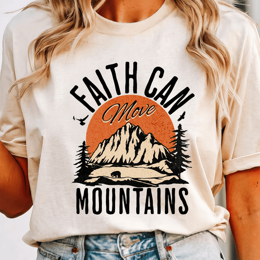 Faith Can Move Mountains | Comfort Colors Ring-Spun Cotton | He Found Me | Christian Bible Verse Tee - He Found Me